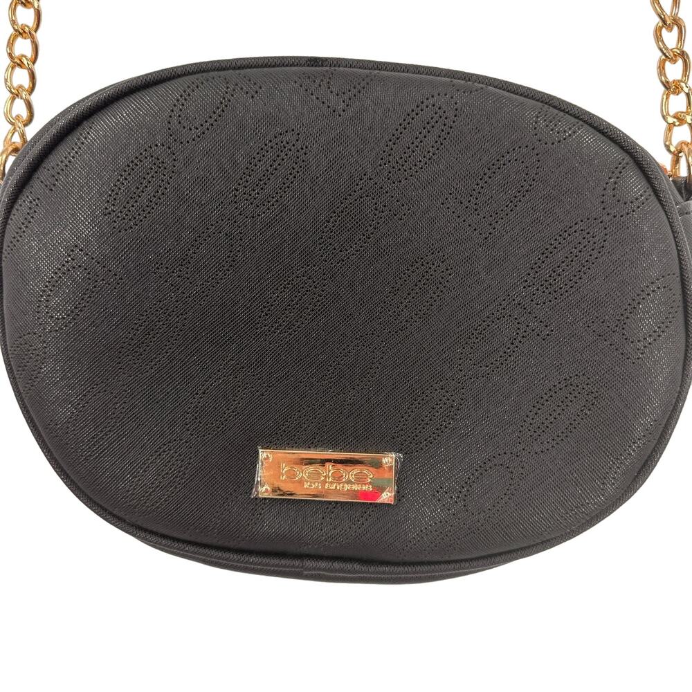 Bebe Black Circle Chain Crossbody Purse NWOT